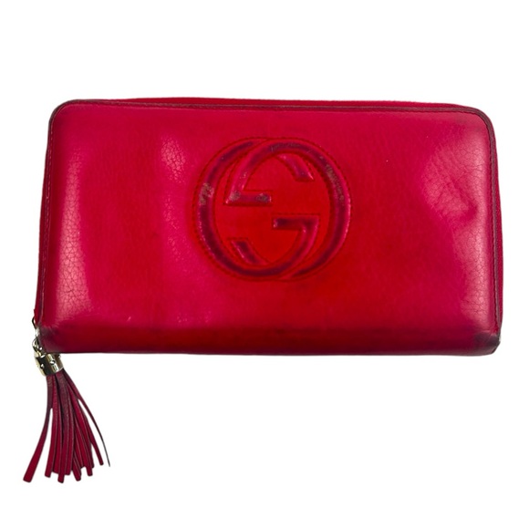 Gucci GG Pink Leather Zippy Wallet - Picture 1 of 13